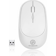 Krm Beyaz Renkli Ergonomik Sessiz Kablosuz Mouse – USB Alıcılı, Ofis ve Oyun Için Konforlu Bi