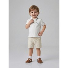 Sani Erkek Çocuk Gemi Desenli Keten Şortlu Takım