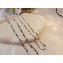 Xuping Jewelry Euro Aksesuar Xuping Gümüş Renk Figaro Zincir Kolye - 50 cm (3 mm Ince )