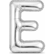 Eng Parti Dünyası E Harfi - Gümüş Folyo Harf Balon 40 Inç