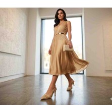 Frosty Shoes Gold Dore Taşĺı Stiletto