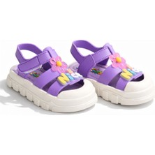 Minibonito Kız Erkek Çocuk Sandalet Sevimli Figürlü Cırtlı Yazlık Ayakkab