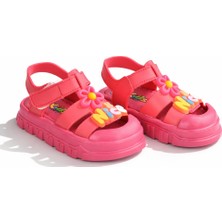 Minibonito Kız Erkek Çocuk Sandalet Sevimli Figürlü Cırtlı Yazlık Ayakkab
