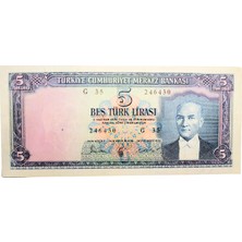 Urlanumis 5. Emisyon 5 Lira 1961-68 Pick # 154A *ççt G Serisi Banknot