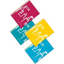 Faber-Castell A4 Spiralli Defter Şato Pp Kapak Çizgili 80 Yaprak (4 Lü Paket) 5075000034