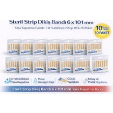 Uslucan Alışveriş Steril Strip Dikiş Bandı 6 x 101 mm Yara Kapatma Bandı Cilt Sabitleyici Strip 10LU 10 Paket