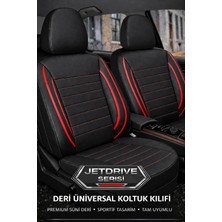 Seat Leon 2005 ve Sonrası Uyumlu Trobus Jetdrive Serisi Siyah Kırmızı Koltuk Kılıfı