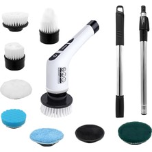 Cevval JY-6010 Elektrikli Spin Scrubber - 7 Başlıklı Teleskopik Saplı Turbo Temizlik Fırçası (Banyo, Mutfak, Araç Uyumlu)