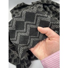 Elna Kumaş Antrasit Zigzag Desenli Jakar Kumaş – Modern Dokuma, Yumuşak ve Zamansız Tasarım (150 cm En)-Elnınt1