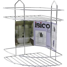 Krm 2 Katlı - Üçgen   Krom   Metal  Banyo Köşelik - Duşkabin Raf (5047) Krm