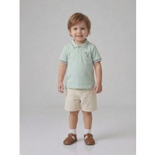 Sani Erkek Çocuk Gemi Desenli Keten Şortlu Takım