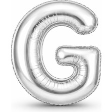 Eng Parti Dünyası G Harfi - Gümüş Folyo Harf Balon 40 Inç