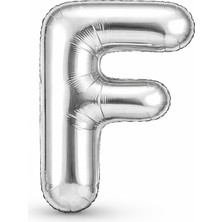 Eng Parti Dünyası F Harfi - Gümüş Folyo Harf Balon 40 Inç