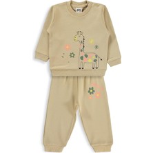 Civil Baby Zürafa Baskılı 6-18 Ay Takım - Kahverengi