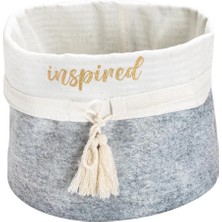 Sylar Yuvarlak Katlanabilir Çok Amaçlı Saklama Organizer Kutu Keçe Sepet (Mini) - 03402