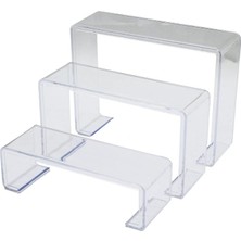 Krm Poşetli 3 Boy Merdiven Teşhir Ayak Yükseklik: 6-11.5-16.5cm Derinlik: 6.5cm En: 19.5-20.