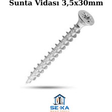 Seka Hand Tools Sunta Vidası 3,5X30MM 100'LI Paket – Mobilya & Ahşap Uygulamaları Için Güçlü, Paslanmaz Vida Seti