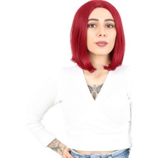 Trend Movira Fiber Sen Peruk Perçemsiz Kısa Düz / Kızıl