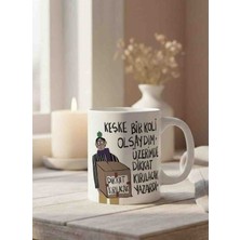 Weiler Riger Keşke Bir Koli Olsaydım Esprili Karikatür Tasarım Premium Porselen Kupa Bardak WR014