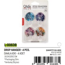 Krm 4 Parça  Damla Küçük Yapışkan Askı (5047) Krm