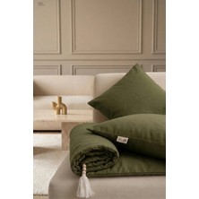 NDC Home Luxury Keten Koltuk Pedi / Şiltesi [kırlentli] - Haki