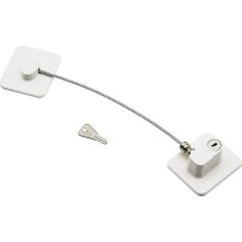 Krm Beyaz Plaka   Halatlı  Emniyet Kilit  5X6CM Yapışkanlı Montaj=2pcs Plaka   Halat=18.8cm (504