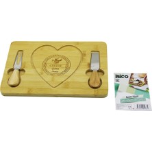 Krm Kalpli Bıçak Sağ-Solahşap Bambu Kahvaltı Peynir Sunum Pano2 Bıçak=ahşap SAP19X29X1.5CM (5