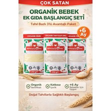 White Organic Organik Bebek Ek Gıda Başlangıç Seti +6 Ay İrmik+Pirinç Unu+Yulaf Unu