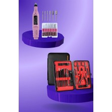 İsingir Shopping Elektrikli Manikür Pedikür Seti Ikili Set 17 Parça Tırnak Bakımı Nasır Temiz - IS002Y-7RD4D