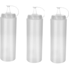 Trend Movira Şeffaf Sos Şişesi - 1000ML Dev Boy 3 Adet