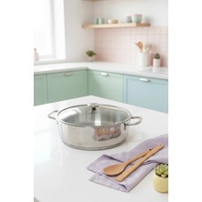 Gökdil Bonera Omega 24X7 cm 18/10 Tekli Karnıyarık Paslanmaz Çelik Tencere