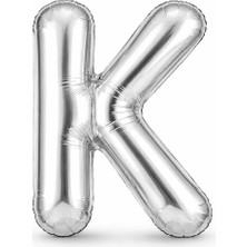 Eng Parti Dünyası K Harfi - Gümüş Folyo Harf Balon 40 Inç