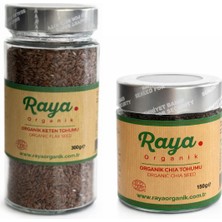 Raya Organik Organik Keten ve Chia Tohumu 2’li Set (Keten Tohumu 300 gr ve Chia Tohumu 150 Gr)
