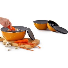 Gökdil Bonera Academyia Hardal Sarısı Emaye 8 Parça Rende & Karıştırma Kabı Seti