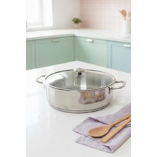 Gökdil Bonera Omega 26X8 cm 18/10 Tekli Karnıyarık Paslanmaz Çelik Tencere