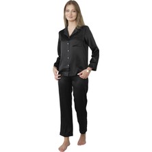 Icon Silk 'Sleep & Glow' %100 Saf Ipek Pijama Takımı (Siyah)