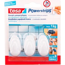 Tesa İz Bırakmadan Sökülebilir Askı Küçük Oval Beyaz, Powerstrips 3 Lü 57533-00100-02