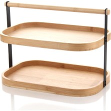 MİEN Kahverengi Unisex Mien 2 Katlı Bambu Stand Model Kodu: MIEN-1057KAHVERENGI