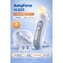 Babyforce H-031 Işıklı Müzikli Şarjlı Burun Aspiratörü 0-12 Yaş Bebek Çocuk Nazal Aspiratör Dijital Göstergeli