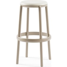 Tilia Duo Polipropilen Bar Taburesi 75 cm Kum Beji Bej - Mutfak, Kafe, Restoran, İç ve Dış Mekan İçin