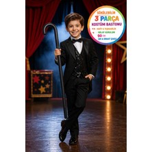 Toyfest Sökülebilir Siyah Kostüm Bastonu Chaplin Sihirbaz Parti Gösteri Dans Aksesuarı 3 Parça 90 cm Oyuncak