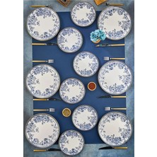 Pinkev 6 Kişilik 12 Parça Seramik Pasta Servis Sunum Tabağı Seti