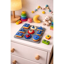 Montessori Eğitici Oyuncak Dişli Puzzle | Şekil ve Renk Eşleştirme Geliştirici Oyuncak