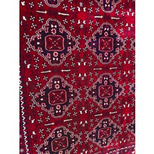 Selçuk Halı Afgan Halısı Kırmızı Etnik Desenli