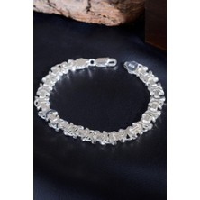 INNUENDO JEWELRY 925 Ayar Gümüş Modern Halka Geçişli Erkek Bileklik