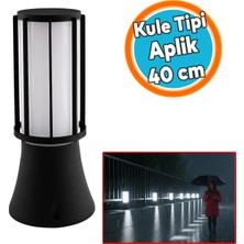 Nzb Kule Tip Kafesli Plastik Sokak Bahçe Aplik 40 cm Lamba Aydınlatma Bahçe Duvar Armatür E27 Duy Uyumlu