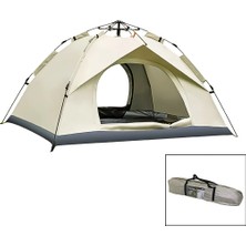 Krm Krem - Çift Astarlı Otomatik Kamp Çadır 200X200X135CM AC-6635 (5047) Krm