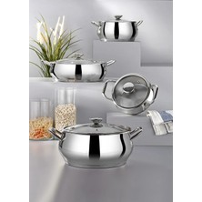 Gökdil Bonera Omega 28X9 cm 18/10 Tekli Karnıyarık Paslanmaz Çelik Tencere