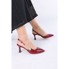 Sefayol Melvil Bordo Rugan Kadın Topuklu Ayakkabı