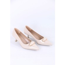 Sefayol Mignon Bej Rugan Tokalı Topuklu Kadın Ayakkabı